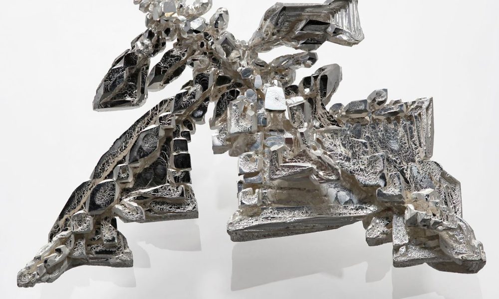 Silver metal in industrial form