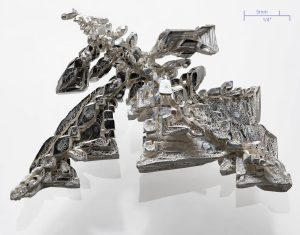 Silver metal in industrial form