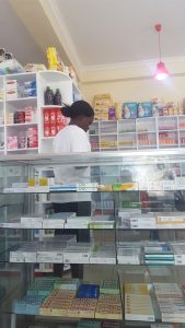 A pharmacist in a pharmacy